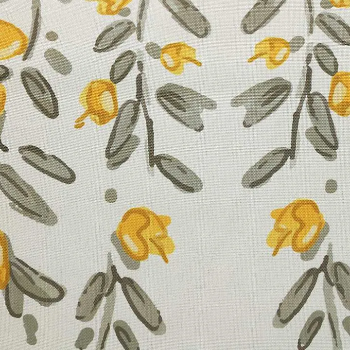 Yellow & Gray Floral Outdoor Pillow