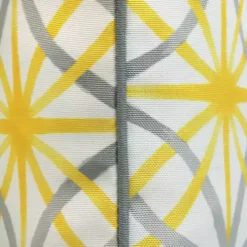Yellow & Gray Geometric Flowers Outdoor Pillow
