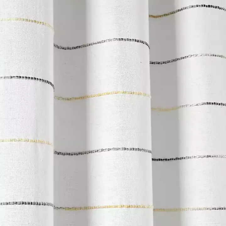 Yellow and Gray Ombre Stripe Shower Curtain
