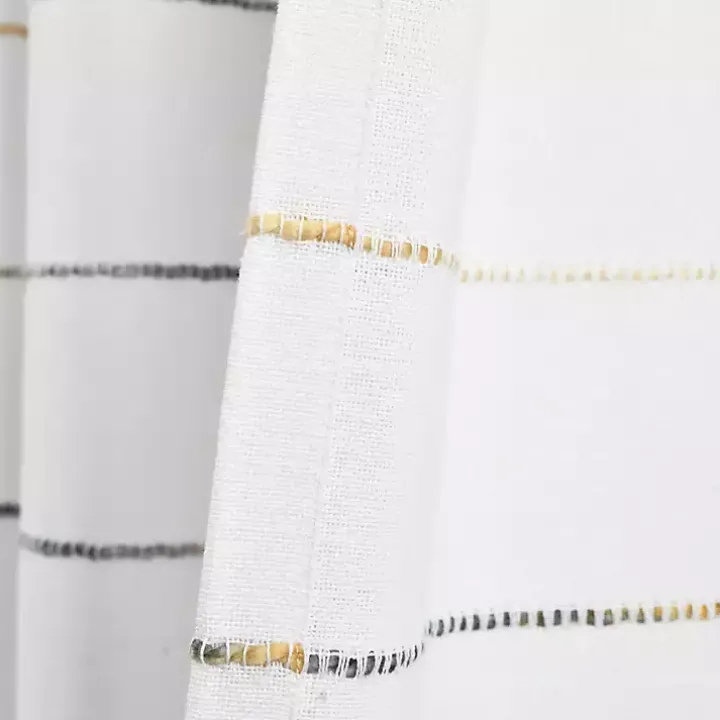 Yellow and Gray Stripe Curtain Panel Set, 84 in.