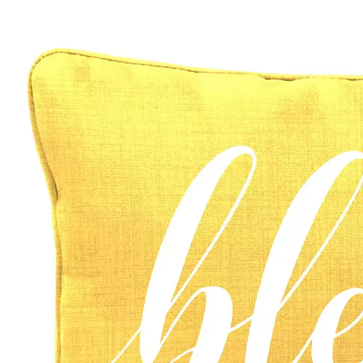 Yellow Blessed Outdoor Lumbar Pillow