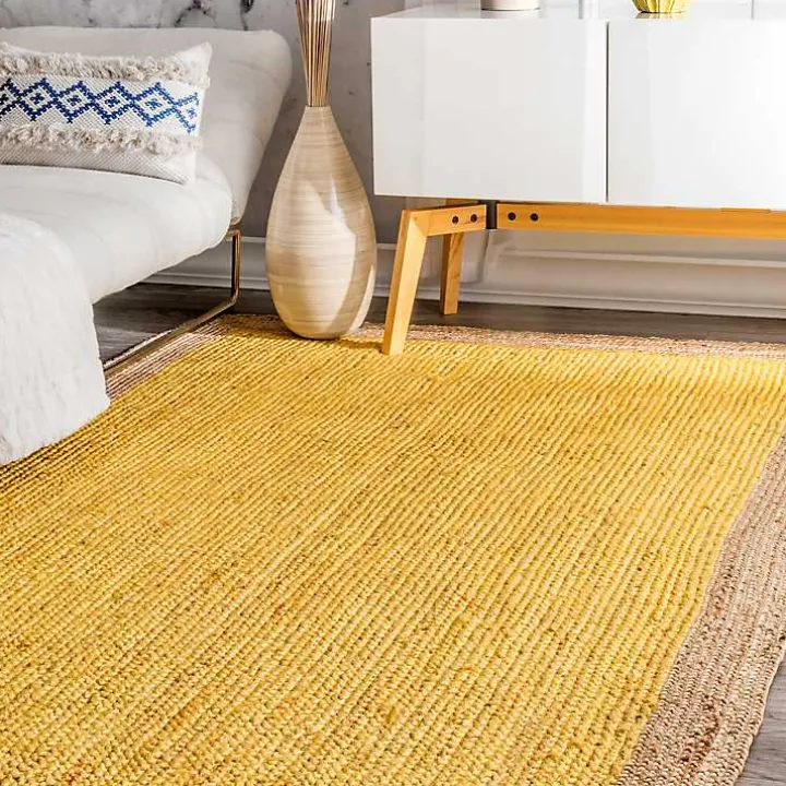 Yellow Eugene Woven Area Rug, 5x8