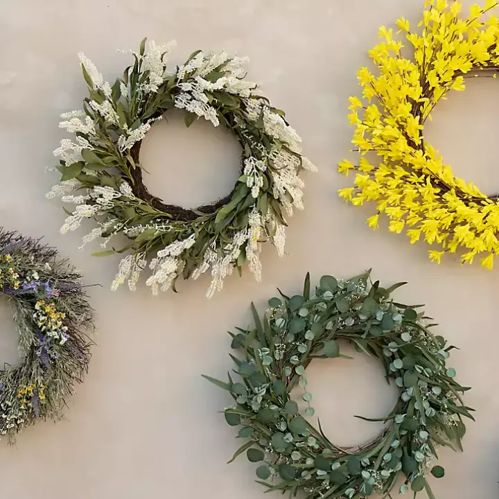 Yellow Forsythia Flowers Wreath