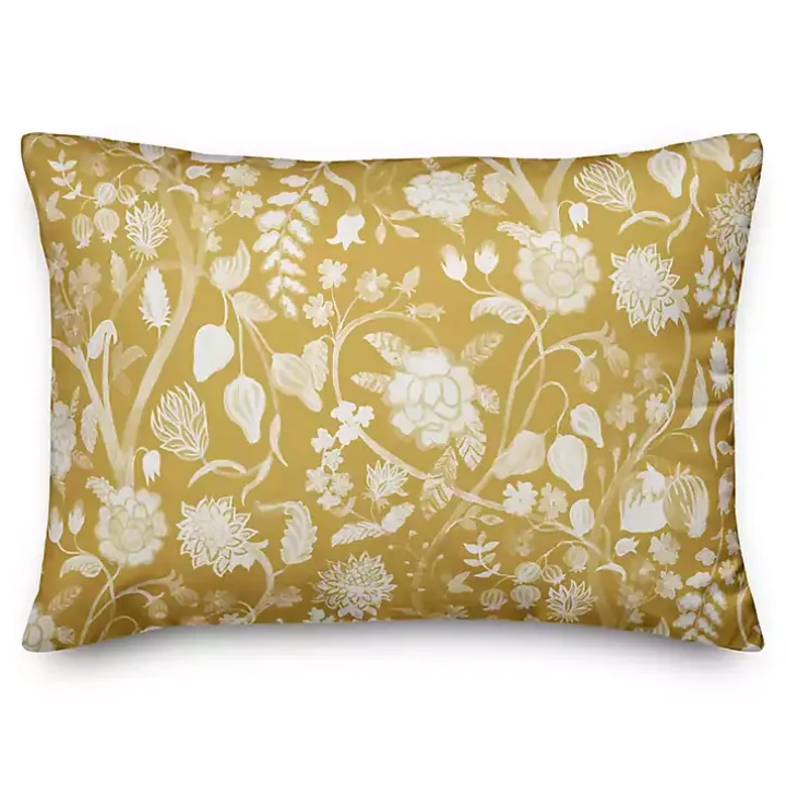 Yellow Marigold Outdoor Lumbar Pillow