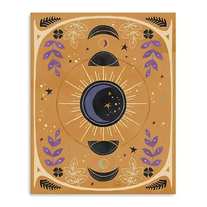 Yellow Moon Phases Canvas Art Print