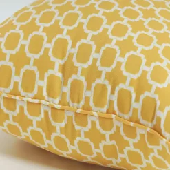 Yellow Pattern Outdoor Lumbar Pillows, Set of 2