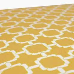 Yellow Pattern Tufted Outdoor Settee Cushion
