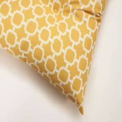 Yellow Pattern Tufted Outdoor Settee Cushion