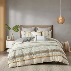Yellow Striped 3-pc. Full/Queen Comforter Set